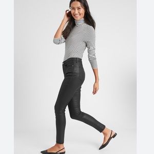 Banana Republic Skinny Coated Pant Mid Rise Size 30 NWTS Black